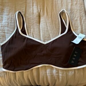 Abercrombie & Fitch Brown Bralette with White Trim